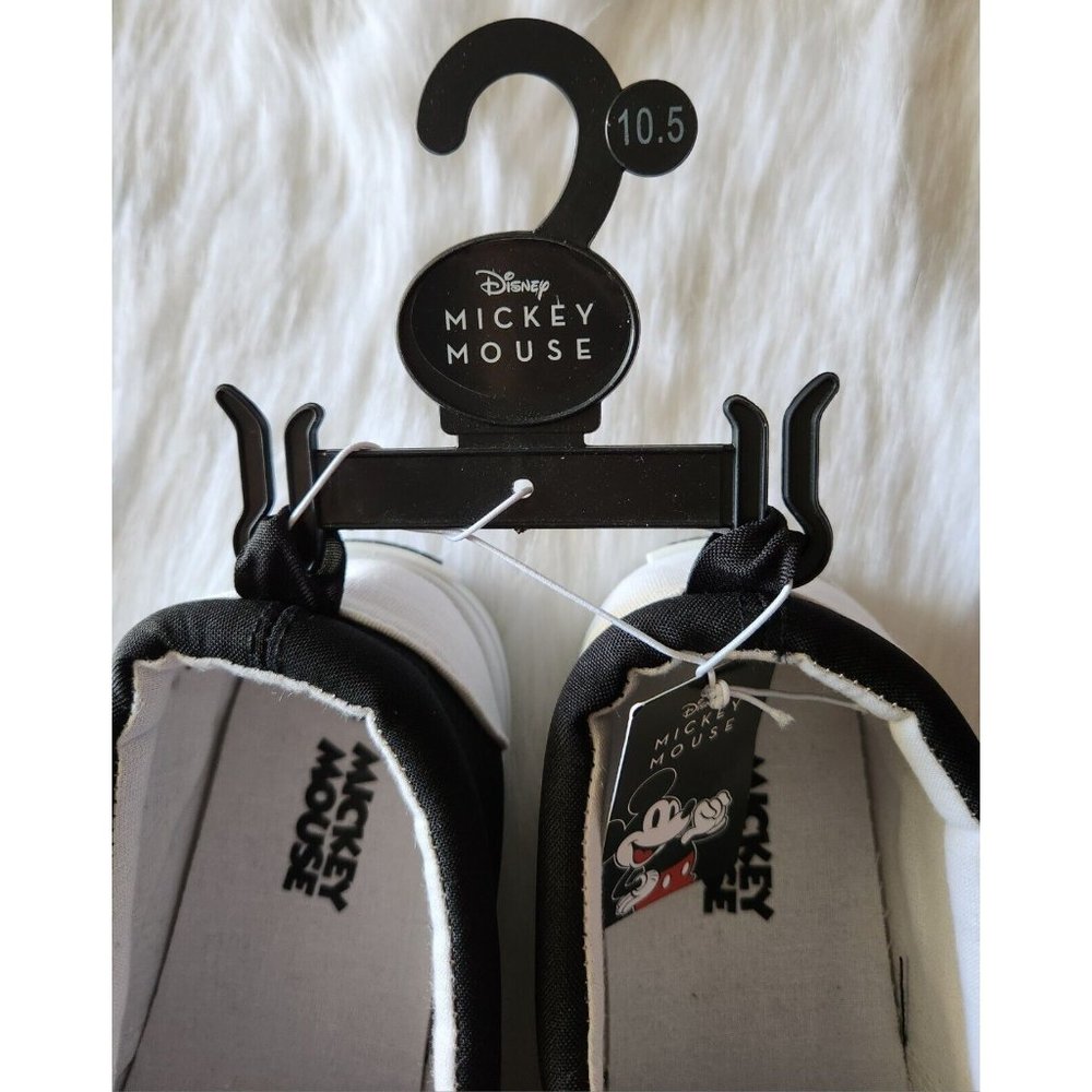 Disney Mickey Mouse Black White Slip On Sneakers Shoes 151473 Mens 10.5 NWT - Picture 5 of 9